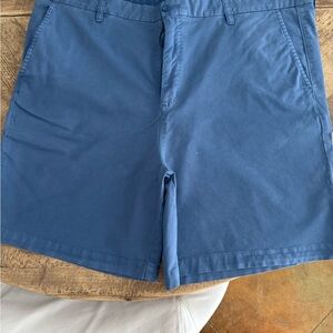 Men's Blue Flat Front Shorts